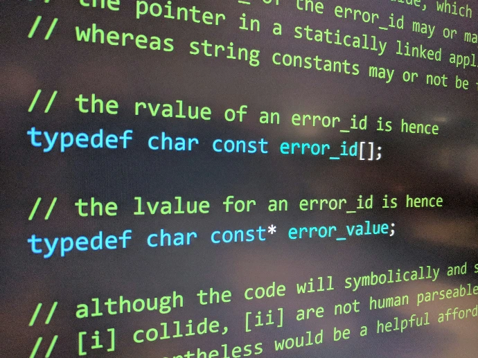 a close up of a computer screen with code on it